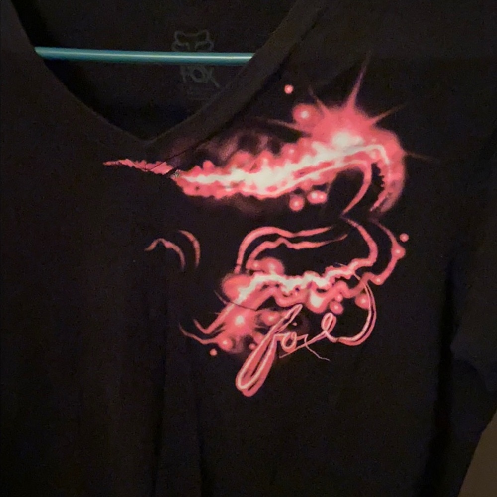 Not for Sale Fox Racing T-Shirt Black with Pink Fox Head Logo